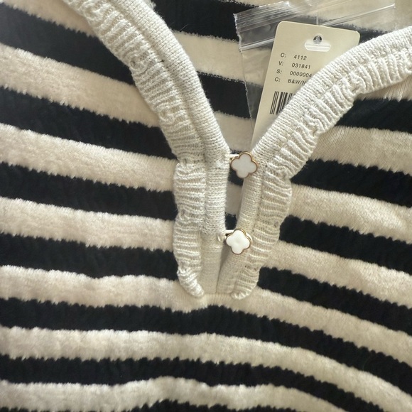 Anthropologie Black and Cream Striped Knit Top - Picture 3 of 5
